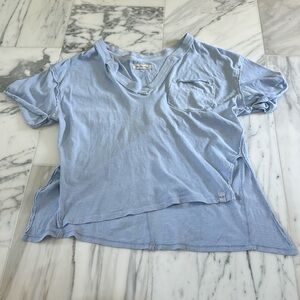 We the free v neck tee light blue